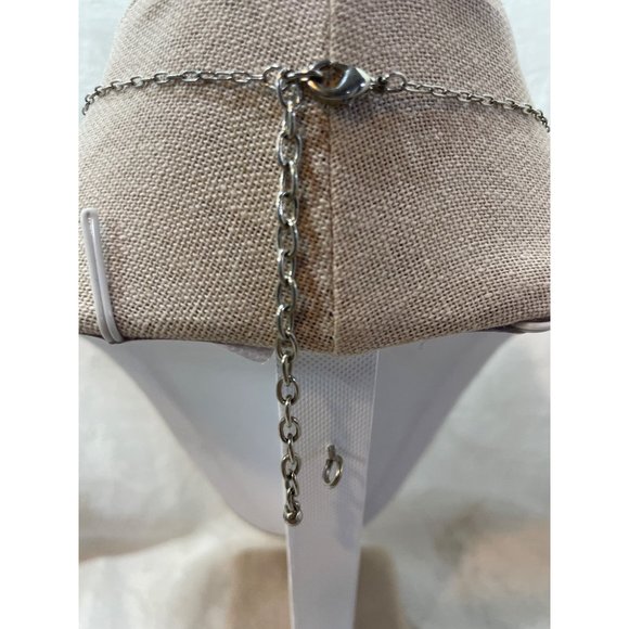 Silver costume Bib Necklace 10” Drop Fab 80’s Piece - Picture 3 of 4